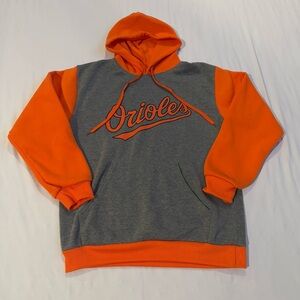 Baltimore Orioles Mens Medium Hoodie Sweatshirt MLB Orange Gray Mens Medium